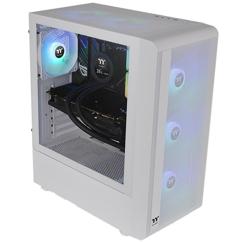 Gabinete Thermaltake S200 TG Snow 3 Fan Atx Blanco Micro Tower